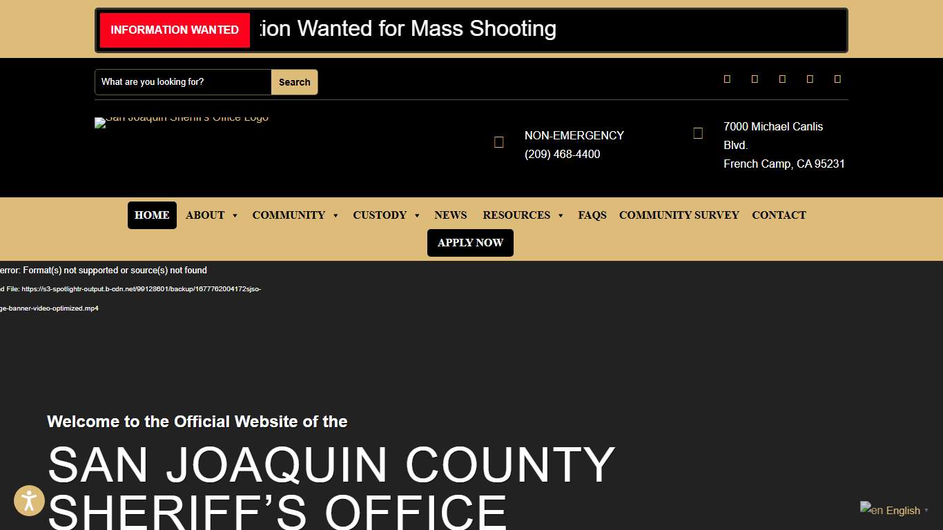 Welcome to The San Joaquin County Sheriff's Office | San Joaquin County Sheriff's Office