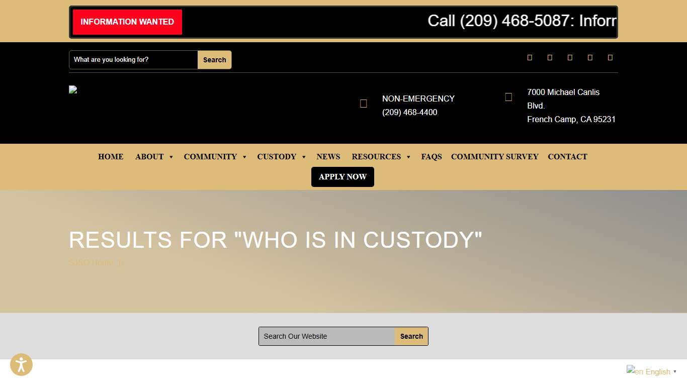 who is in custody | San Joaquin County Sheriff's Office